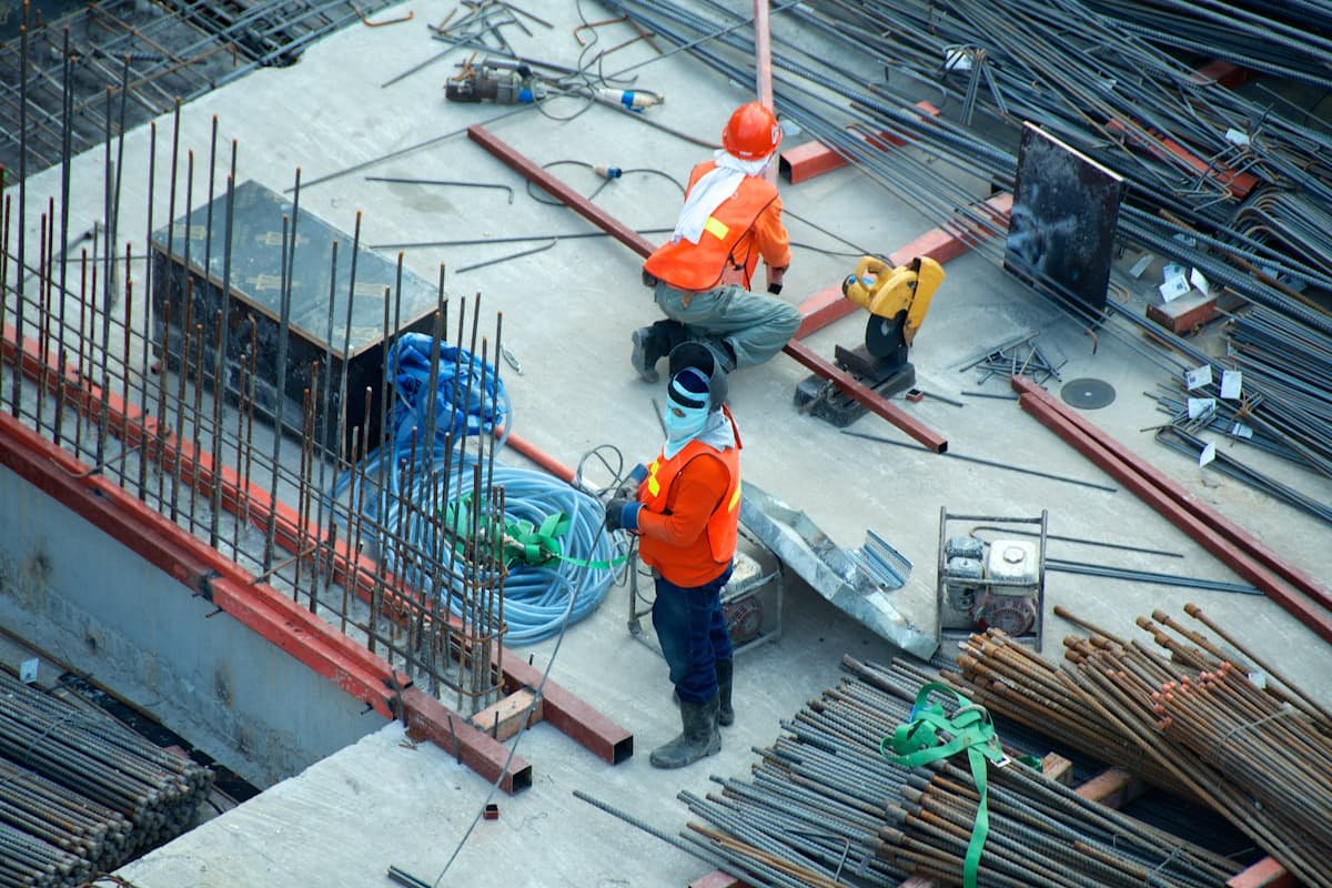 Facilities management operatives on a commercial contract site